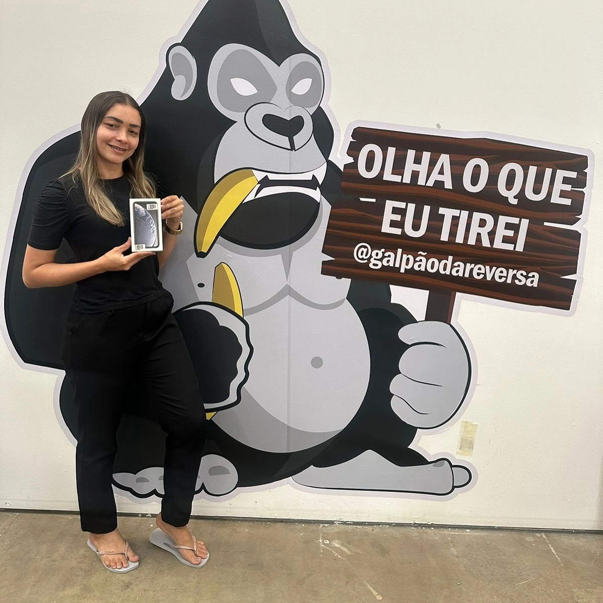 Cliente sortudo que ganhou um iPhone